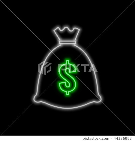 Money bag neon sign. Money bag neon sign. 44326992
