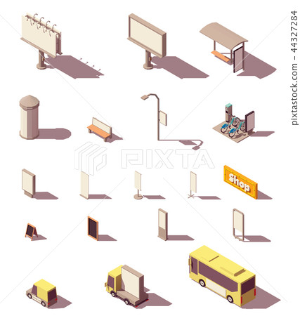 Vector isometric outdoor advertising 44327284