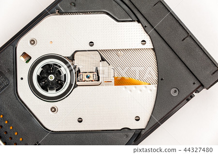 Open optical CD/DVD disc drive on a notebook. 44327480