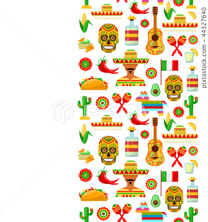 pattern with traditional Mexican attributes 44327640