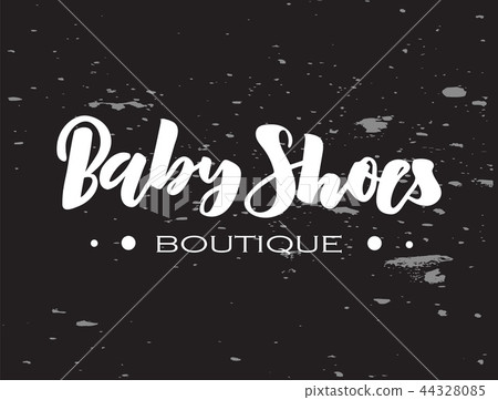 Hand lettering Baby Shoes boutique on chalkboard. Modern Calligraphy Hand lettering Baby Shoes boutique on chalkboard. Modern Calligraphy 44328085