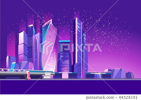 Moscow city neon Moscow city neon 44328191