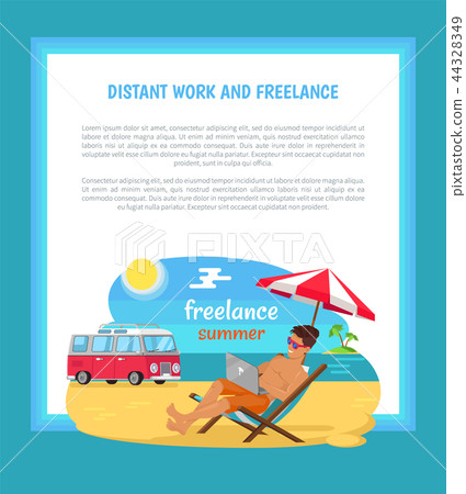 Distant Work and Freelance Poster Freelancer Man 44328349