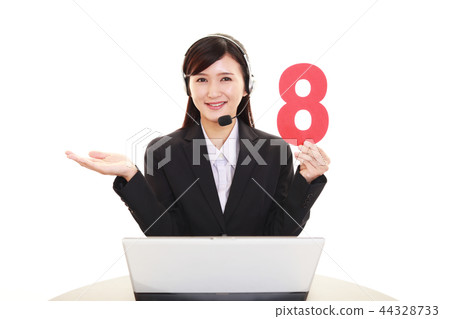 有數字的微笑的操作員 有數字的微笑的操作員 44328733