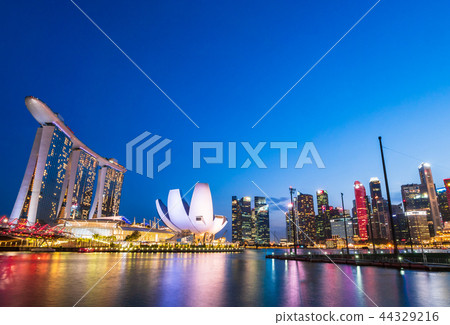 Singapore Marina Bay Night view 44329216
