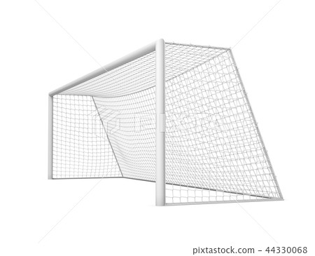 3d rendering of white empty football gates isolated on a white background. 44330068