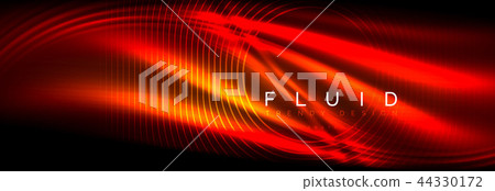 Neon glowing fluid wave lines, magic energy space light concept, abstract background wallpaper Neon glowing fluid wave lines, magic energy space light concept, abstract background wallpaper 44330172