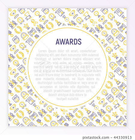 Awards concept with thin line icons 44330913