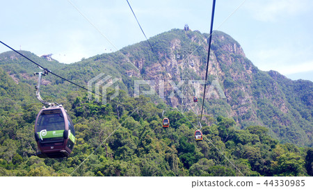 PULAU LANGKAWI, MALAYSIA - APR 8th 2015: The Langkawi Cable Car, also known as SkyCab, is one of the PULAU LANGKAWI, MALAYSIA - APR 8th 2015: The Langkawi Cable Car, also known as SkyCab, is one of the 44330985