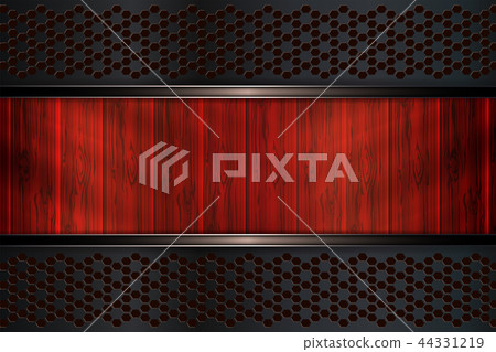 Geometric background with silhouette of wooden planks and metal mesh grids. Geometric background with silhouette of wooden planks and metal mesh grids. 44331219