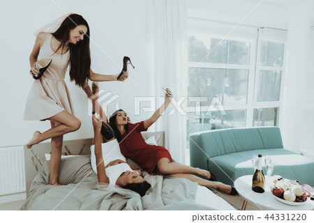 Girls Are Having Great Time On The Hen-Party. Girls Are Having Great Time On The Hen-Party. 44331220