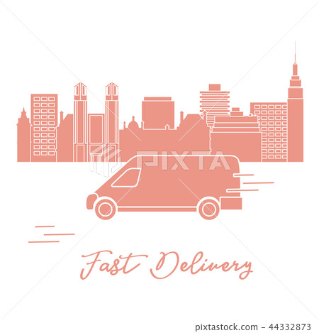 Delivery by car in the city Delivery by car in the city 44332873