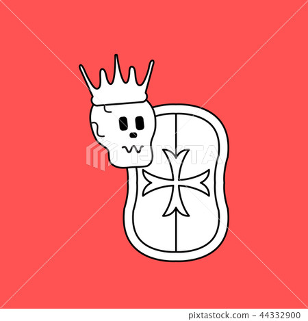Skull in the crown with shield Skull in the crown with shield 44332900