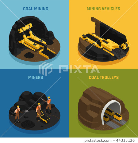 Coal Mining Isometric Design Concept Coal Mining Isometric Design Concept 44333126