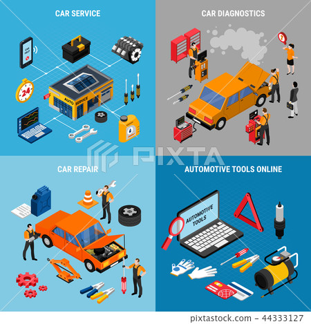 Car Service Concept Icona Set 44333127