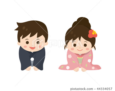 Illustration of a child greeting 44334057