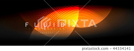 Vector blurred neon glowing circles with flowing and liquid light concept, energy magic fantastic 44334141