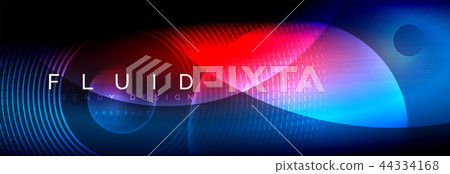Vector blurred neon glowing circles with flowing and liquid light concept, energy magic fantastic 44334168