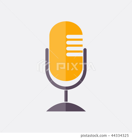 Microphone Icon flat design vector illustration - Stock Illustration ...