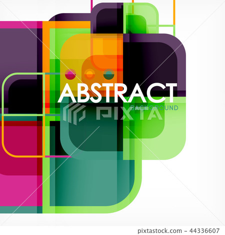 Colorful round squares modern geometric background Colorful round squares modern geometric background 44336607