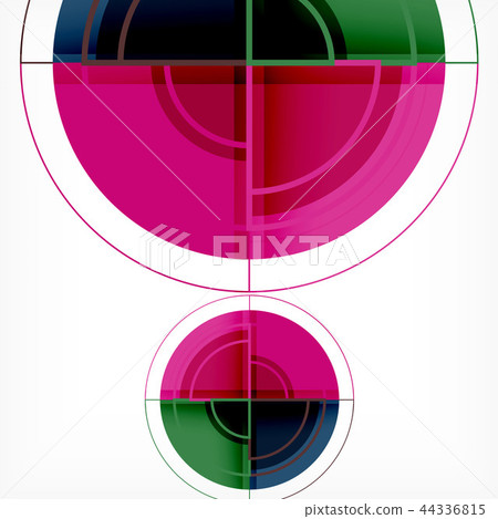 Creative circles geometric abstract background with 3d effect 44336815