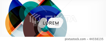 Abstract background - multicolored circles, trendy minimal geometric design 44338135
