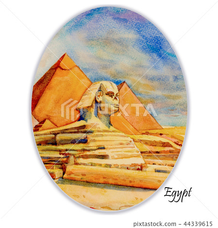 The Great pyramid with desert in Giza, Egypt. 44339615