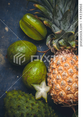 ripe tropical fruits 44339668