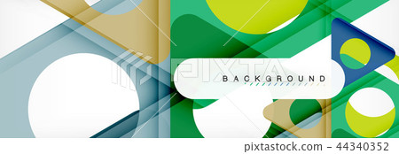 Geometric background, circles and triangles shapes banner. Illustration for business brochure or 44340352