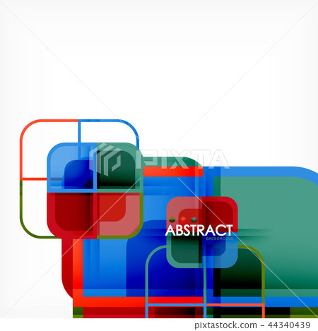 Colorful round squares modern geometric background Colorful round squares modern geometric background 44340439
