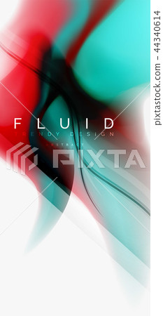 Color flowing wave, trendy liquid design template 44340614