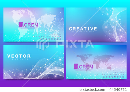 Set of web page design templates for medicine, science, technology, chemistry. Genetic engineering Set of web page design templates for medicine, science, technology, chemistry. Genetic engineering 44340751