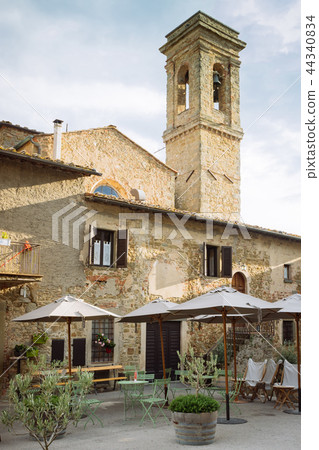 View in the centre of Volpaia, village in Italy 44340834
