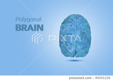 blue polygonal brain blue polygonal brain 44341220