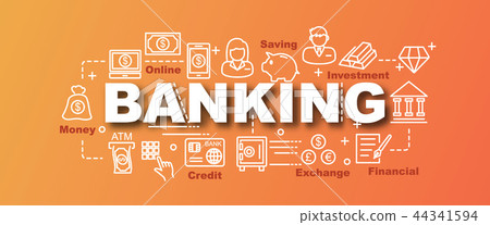 Banking Vector Trendy Banner Stock Illustration 44341594 Pixta