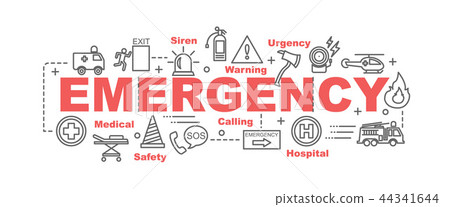 Emergency Vector Banner Stock Illustration 44341644 Pixta