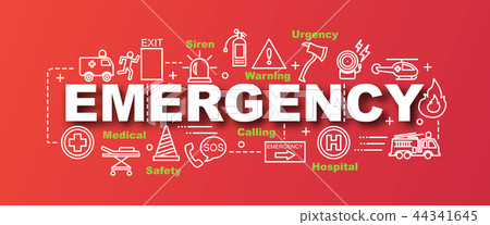 Emergency Vector Trendy Banner Stock Illustration 44341645 Pixta