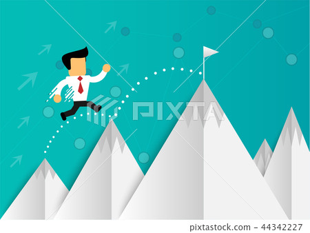 cartoon businessman startup and success 44342227