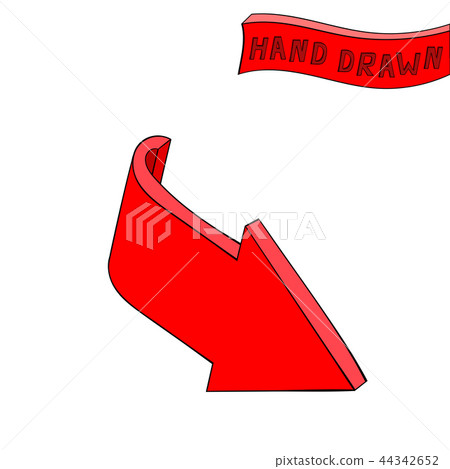 Arrow. Red sign. Hand drawn sketch - Stock Illustration [44342652] - PIXTA
