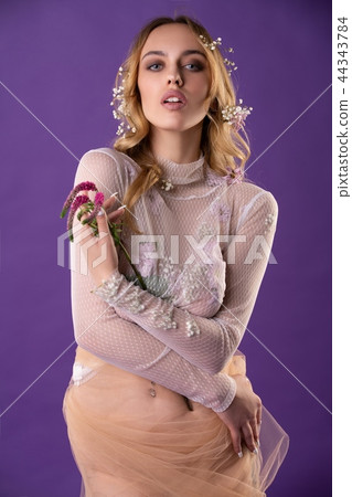 Gorgeous girl with full lips and locks portrait Gorgeous girl with full lips and locks portrait 44343784