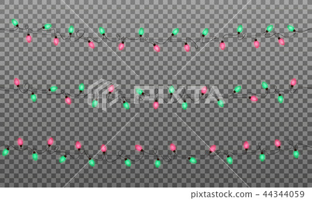 Christmas lights. Realistic multicolored string lights garland for New Year and Xmas season. Glowing 44344059