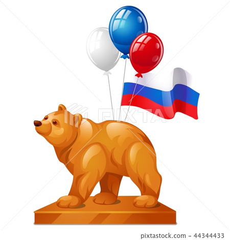 Glossy wave icon. Illustration of flag of Russia