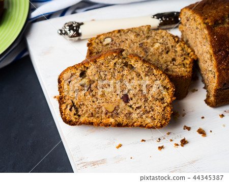 Whole grain banana bread for breakfast Whole grain banana bread for breakfast 44345387