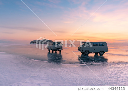 Baikal water lake frozen in winter season Baikal water lake frozen in winter season 44346113