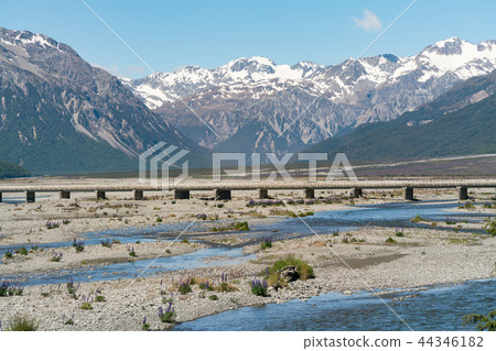 New Zealand mountain natural landscape  44346182