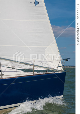 Sailboat or Yacht Sailing at Sea 44346425