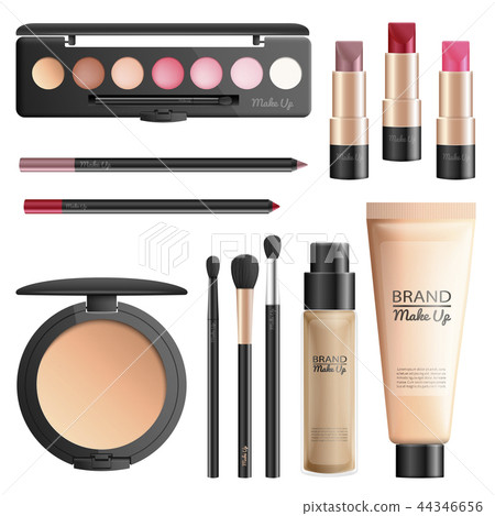Cosmetics and makeup tools realistic vector set Cosmetics and makeup tools realistic vector set 44346656