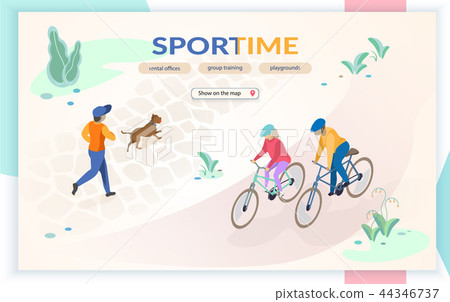 Sports in City Park Vector Web Page Template Sports in City Park Vector Web Page Template 44346737
