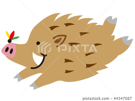 Feather and boar with feathers 44347087