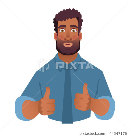 African man showing thumbs up 44347176
